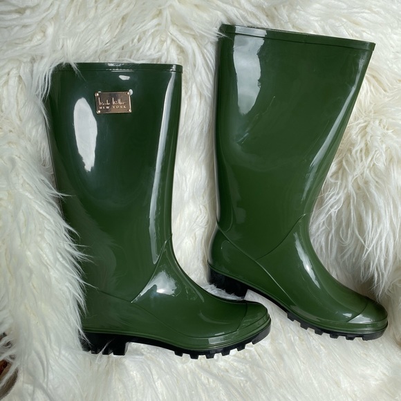 NIB Nicole Miller Rainy Day Rain Boot Hunter Green - Picture 4 of 8